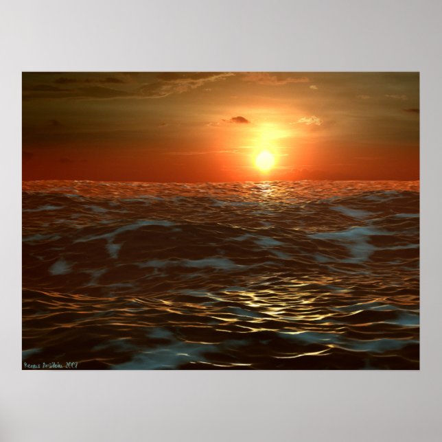 Ocean Sunset Poster (Front)