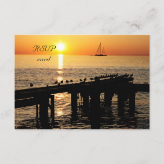 ocean sunset RSVP card