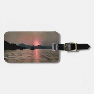 Ocean Sunset Sailboat Sunset Bozburun Marmaris Luggage Tag