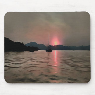 Ocean Sunset Sailboat Sunset Bozburun Marmaris Mouse Mat