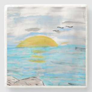 Ocean Sunset Stone Coaster