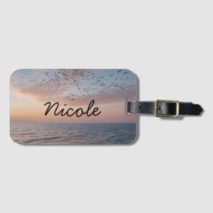 Ocean Sunset  Summer Beach Waves custom      Lugga Luggage Tag