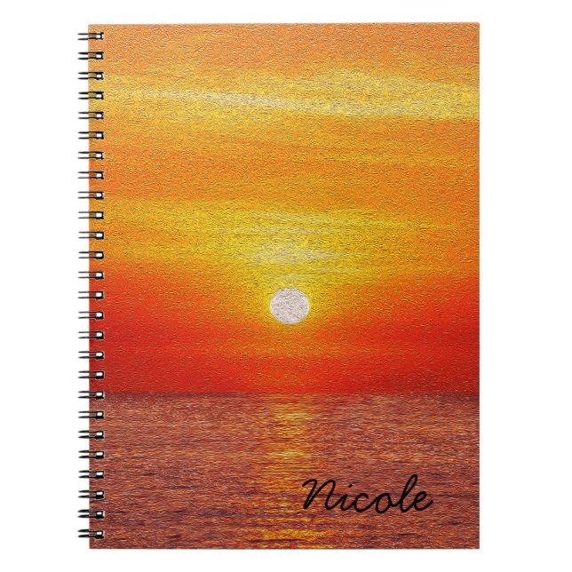 Ocean Sunset  Summer Beach Waves custom            Notebook (Front)