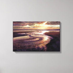 "Ocean Sunset Swirl" Gallery Wrapped Canvas Print