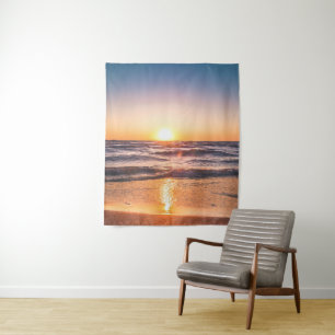 Ocean Sunset Tropical Holiday Tapestry