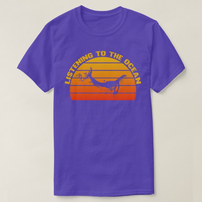 Ocean Sunset Whale Lover T-Shirt (Design Front)