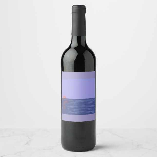 Ocean Sunset Wine Label (Front)