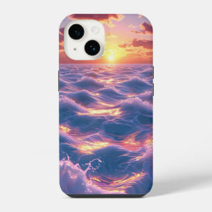 Ocean Sunset with Vivid Reflective Waves iPhone 14 Case