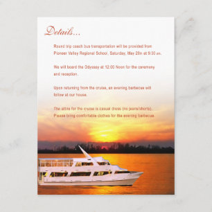 Ocean Sunset Yacht 4.25x5.5 Flat Wedding Details N Enclosure Card