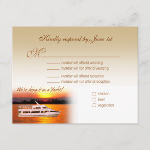 Ocean Sunset Yacht RSVP Card
