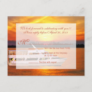 Ocean Sunset Yacht with Faux Vellum Overlay RSVP
