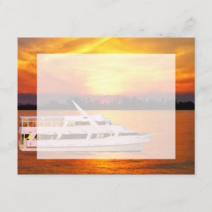 Ocean Sunset Yacht with Faux Vellum Overlay RSVP