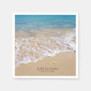 Ocean surf and starfish Wedding Napkin