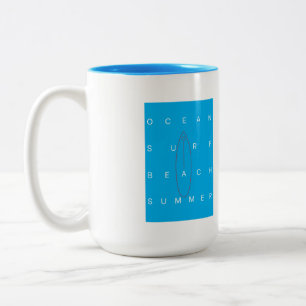 OCEAN SURF BEACH SUMMER Two-Tone COFFEE MUG