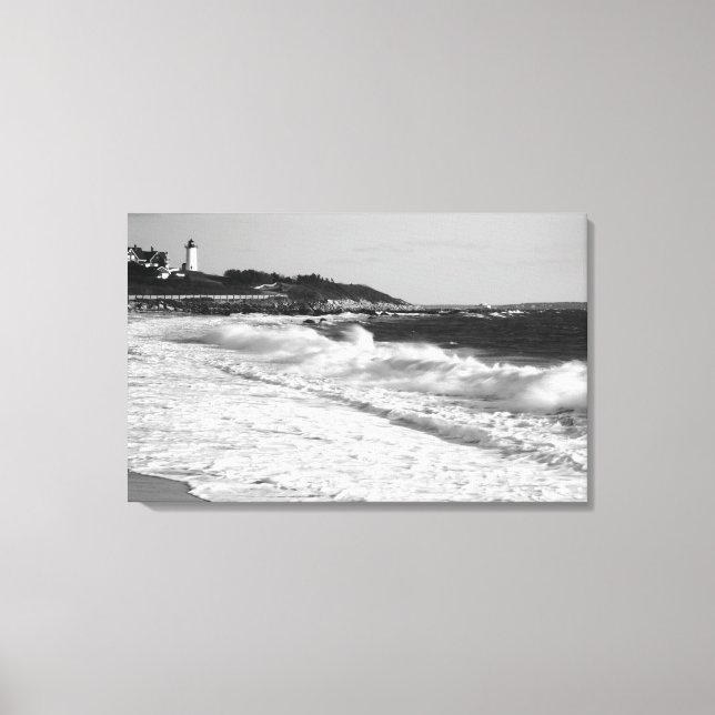Ocean surf on Nobska Point Beach Canvas Print (Front)