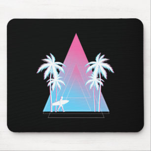 Ocean Surfing Water Sport Palm Trees Surfer 90s Va Mouse Mat