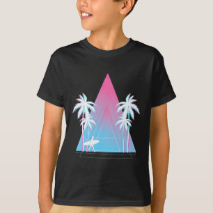 Ocean Surfing Water Sport Palm Trees Surfer 90s Va T-Shirt