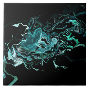 Ocean Swirl III Ceramic Tile