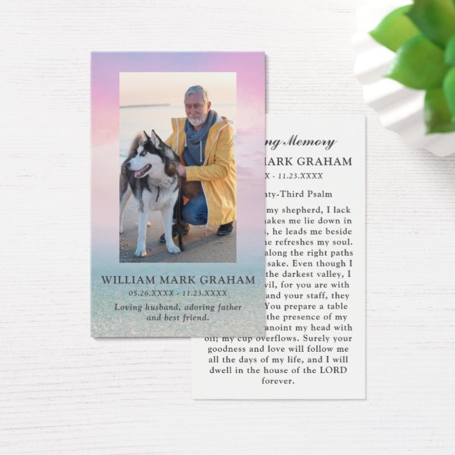 Ocean Sympathy Funeral Memorial Photo Prayer Cards (Desk)