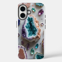 Ocean Teal Geode with Amethyst Gems – Crystal Marb