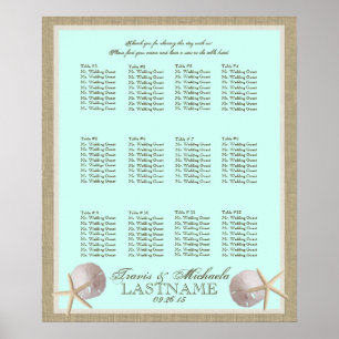 Ocean Theme and Burlap Seating Chart