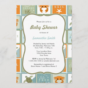Ocean Theme Baby Shower Invitation
