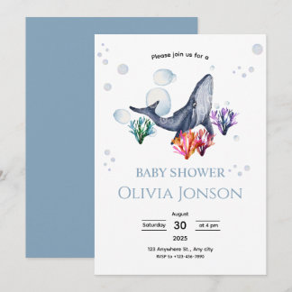 Ocean Theme Baby Shower Invite