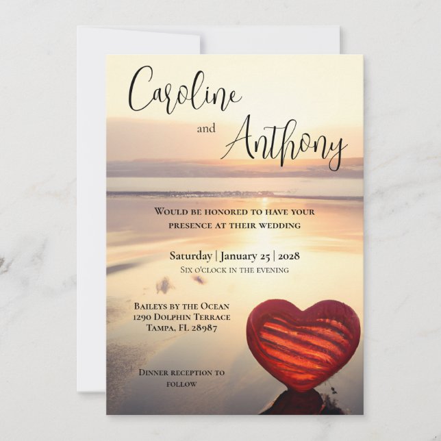 Ocean Theme Beach Wedding Invitation (Front)