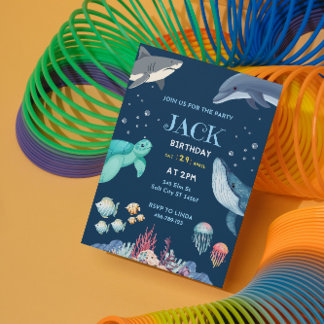 Ocean Theme Birthday Invitation Card