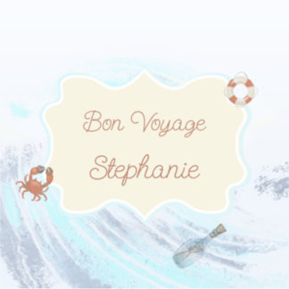 Ocean Theme Bon Voyage Personalised with Name