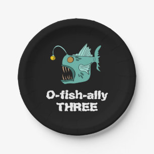 Ocean Theme Boys Birthday Anglerfish  Paper Plate
