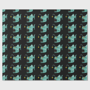 Ocean Theme Boys Birthday Anglerfish  Wrapping Paper
