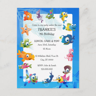 Ocean Theme Children's Birthday Party Invitation