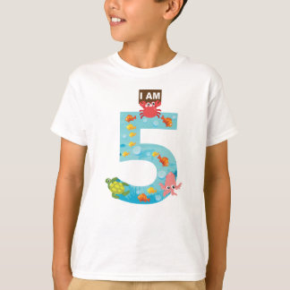 ocean theme Fifth 5th Birthday T-Shirt