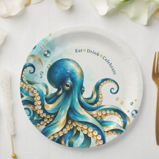 Ocean Theme | Octopus| Birthday Party Paper Plate
