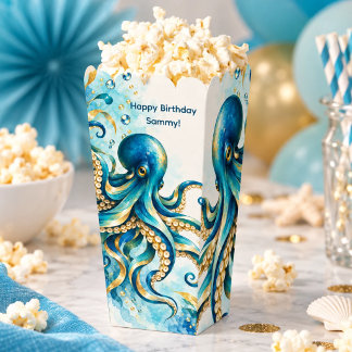 Ocean Theme | Octopus | Celebration Event Popcorn Favour Box