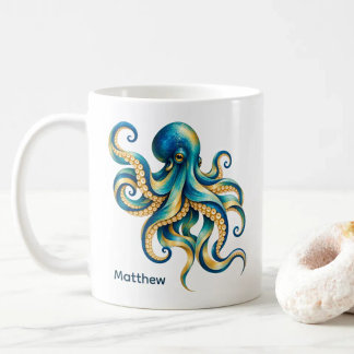 Ocean Theme | Octopus | Personalised Coffee Mug