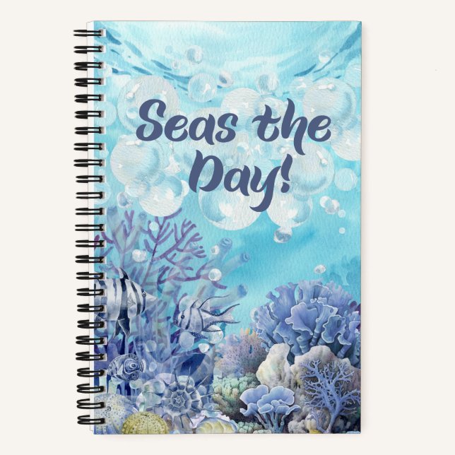 Ocean Theme Spiral Deluxe Notebook (Front)