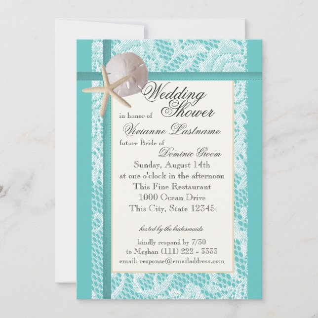 Ocean Theme Wedding Shower Invitation (Front)