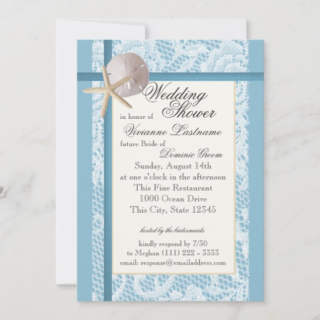 Ocean Theme Wedding Shower Invitation (Front)