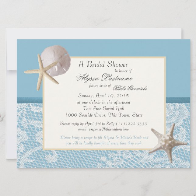 Ocean Theme Wedding Shower Invitation (Front)