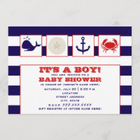 Ocean Themed Baby Shower Invitation