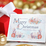 Ocean-themed Merry Christmas Card<br><div class="desc">5"x7" Merry Christmas card that is ocean-themed.  Beautiful messaging - "May you have a Merry Christmas filled with oceans of love."  Coupled with pastel watercolors of seashells and coral ...  blank inside for your own messaging.  Simply gorgeous!</div>