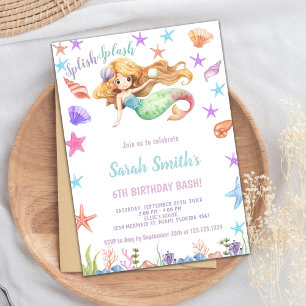 Ocean-Themed Party Cards for Girls