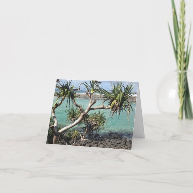 Ocean Through the Trees Folded Greeting Card (Front)