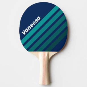 Ocean Tide Angled Striping with Name Ping Pong Paddle