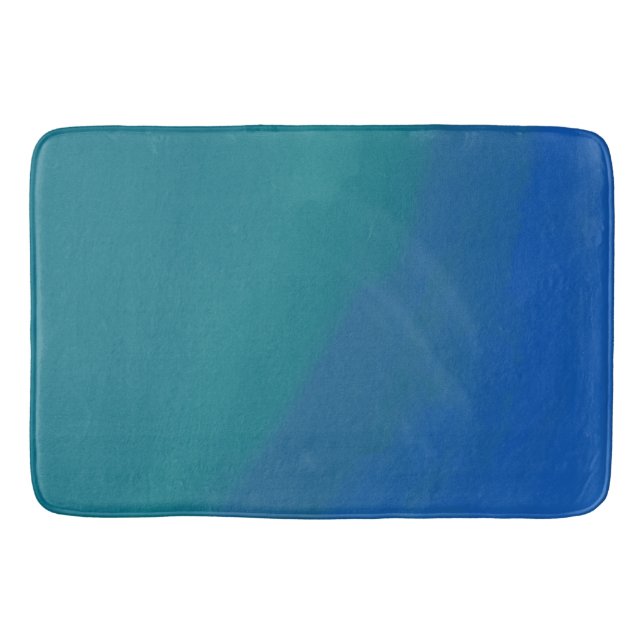 Ocean Tide Blue and Green Minimalist  Bath Mat (Front)