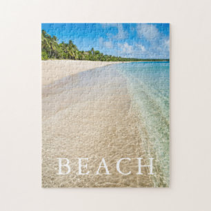 Ocean Tide On A Tropical Beach Jigsaw Puzzle