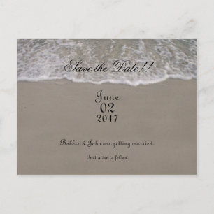 Ocean Tide Save The Date Announcement Postcard