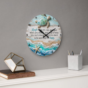 Ocean Tide Sea Turtle Wisdom Large Clock